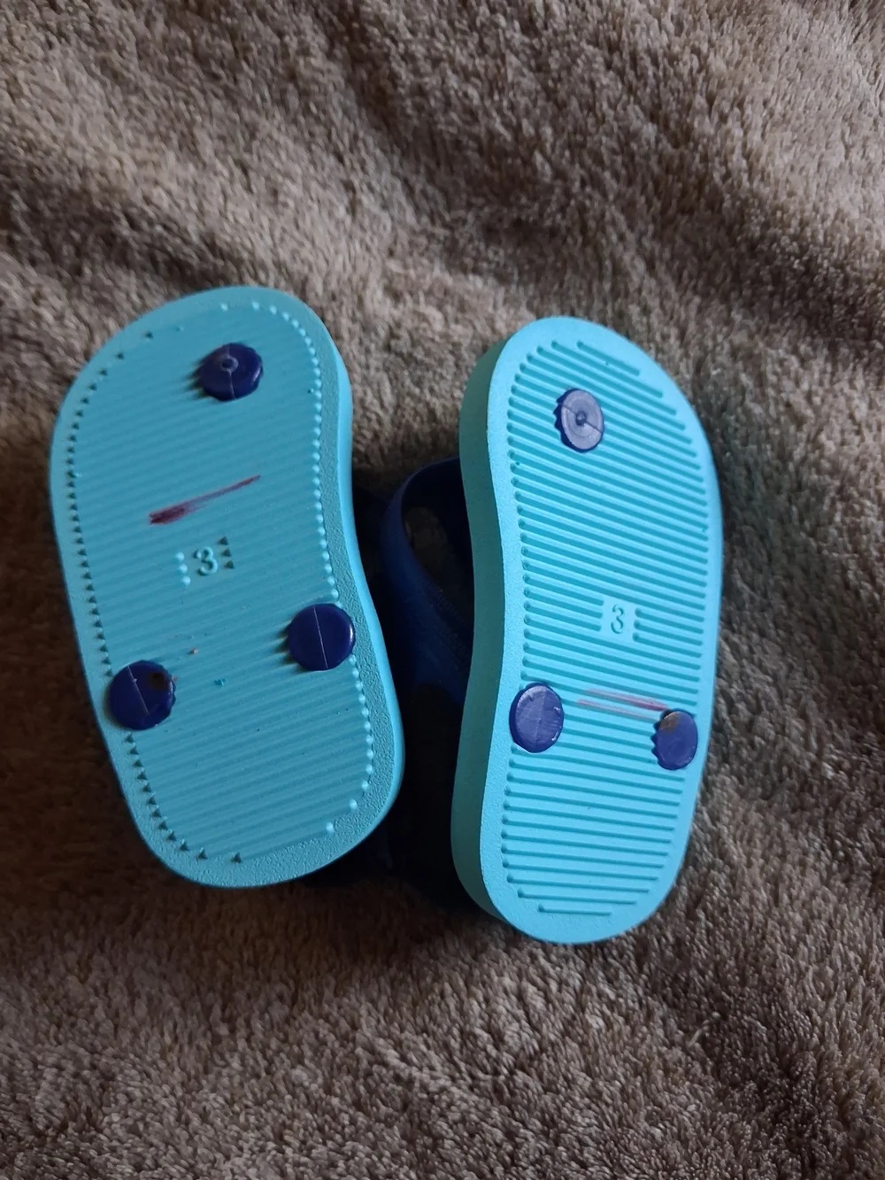 Old Navy Blue Ocean Animal Kids' Flip Flops With Back Strap Size 3